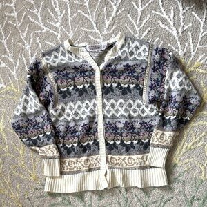 The import workshop wool blend cottagecore button-down sweater cardigan M